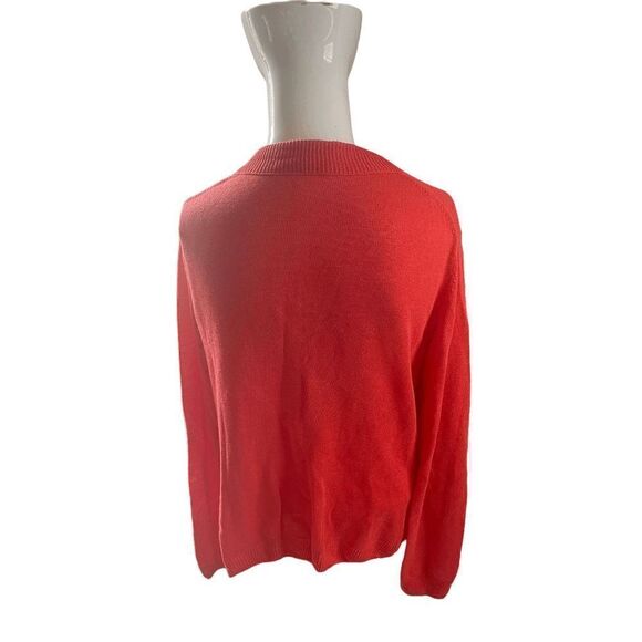 AX Armani Exchange Linen Top V Neck Long Sleeves Collared Sz S Orange - Picture 2 of 12